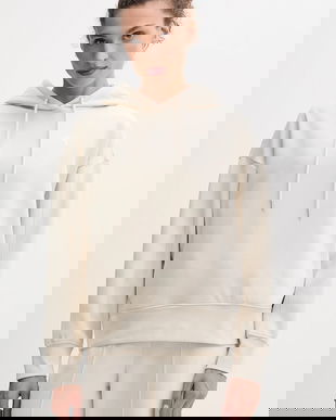 Puma bluză culoarea bej, cu glugă, 688151