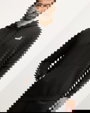 Puma bluză culoarea negru, cu glugă, cu imprimeu, 684675