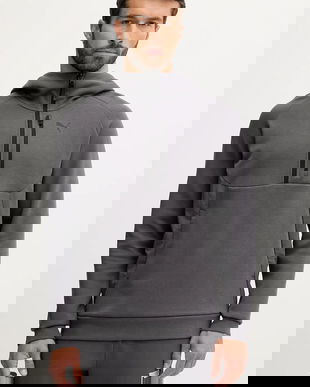 Puma bluză PUMATECH culoarea gri, cu glugă, uni, 688044