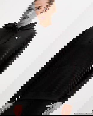 Puma bluză culoarea negru, cu glugă, cu imprimeu, 684976