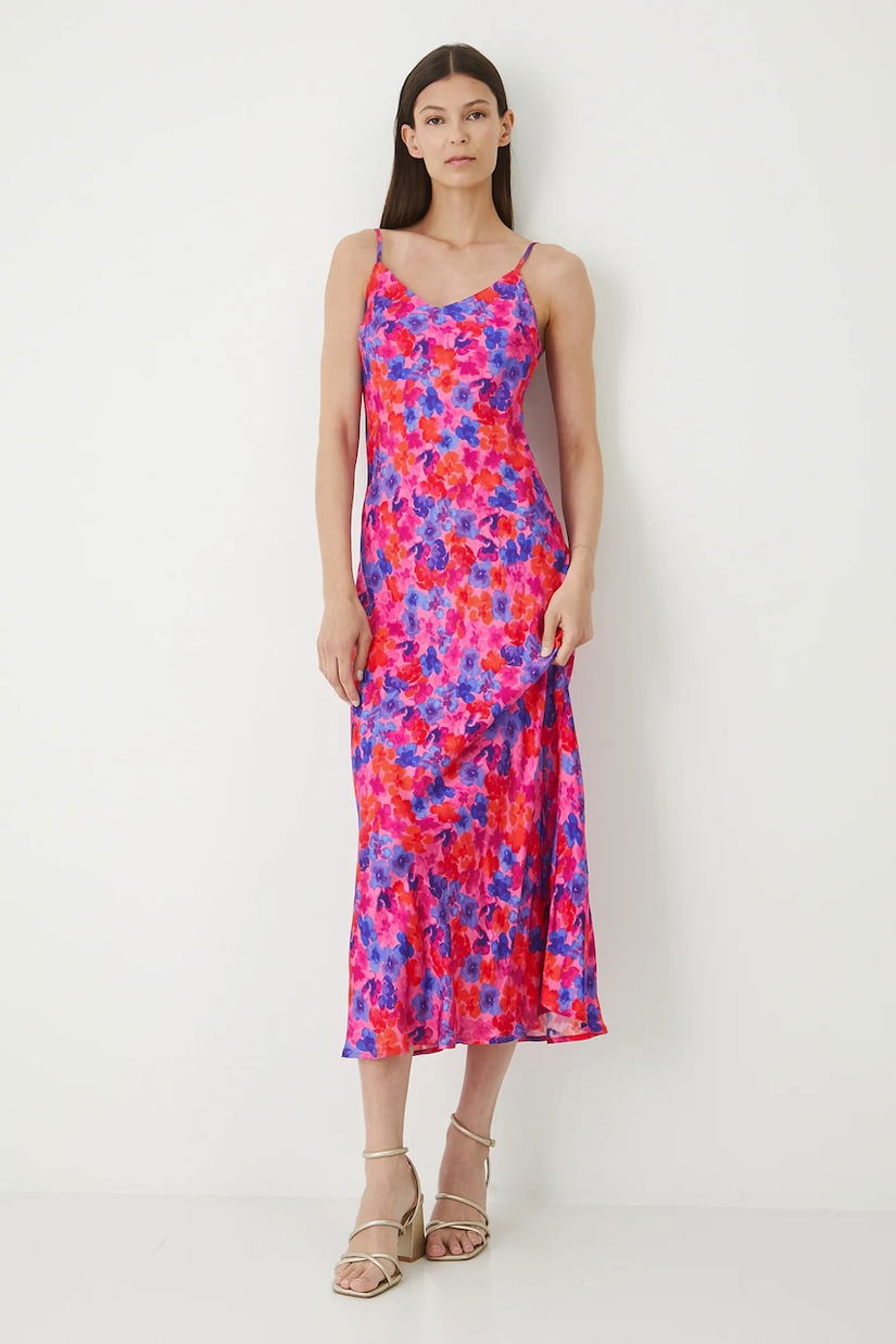 Medicine rochie culoarea roz, maxi, mulată
