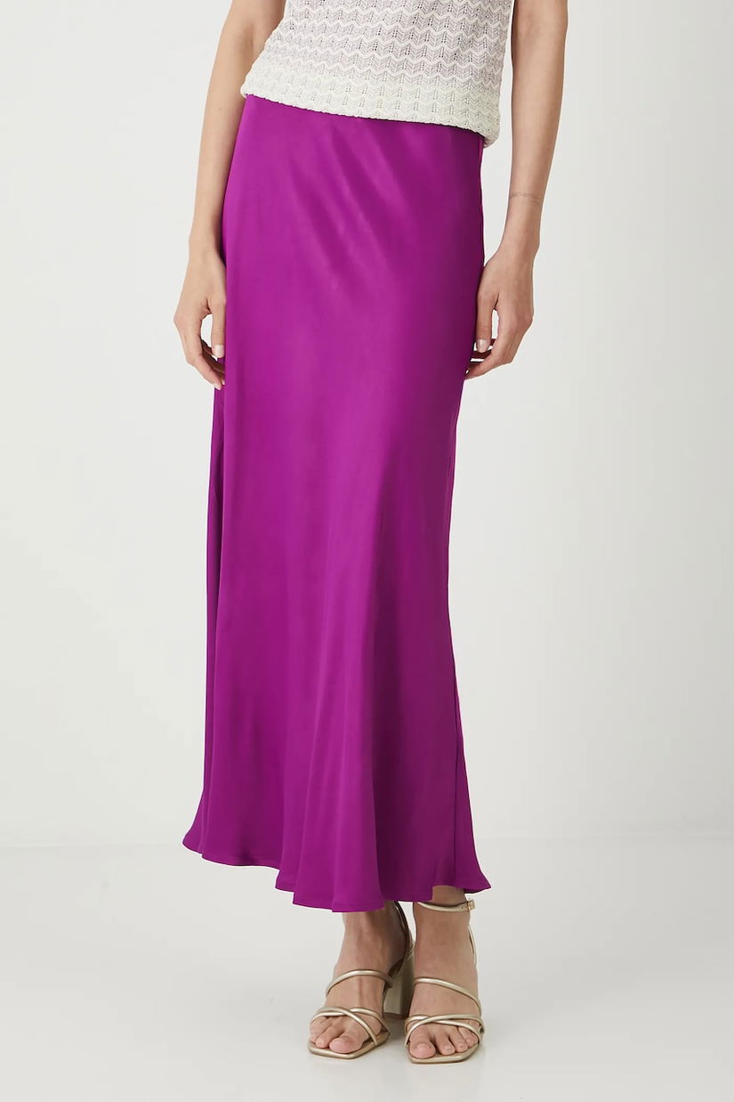 Medicine fustă culoarea violet, midi, drept