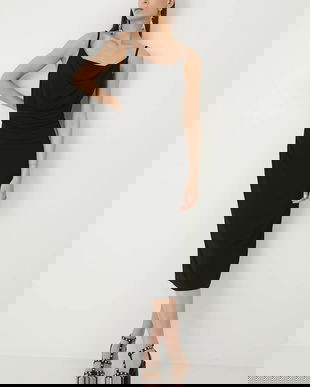 Medicine rochie culoarea negru, midi,mulată