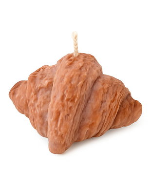 Lumanare Parfumata Handmade Croissant - Melted Moments, Aroma de Meleasa Neagra, Acord de Spuma de Vanilie, 100g - Ceara Soia, Fitil Bumbac, Ardere 20h
