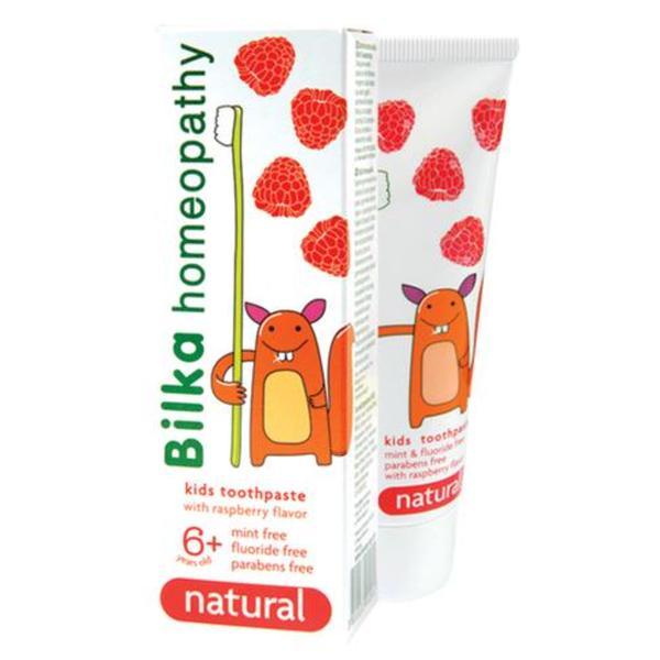 Pasta de Dinti pentru Copii Bilka Homeopathy Organic 6 + Zmeura, 50 ml
