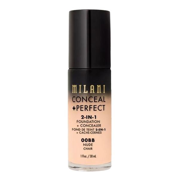 Fond de Ten si Corector - Milani Conceal + Perfect 2-in-1 Foundation + Concealer, nuanta 00BB Nude, 30 ml