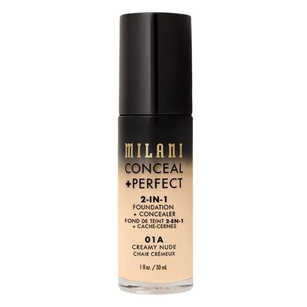 Fond de Ten si Corector - Milani Conceal + Perfect 2-in-1 Foundation + Concealer, nuanta 01A Creamy Nude, 30 ml