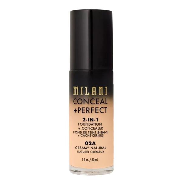 Fond de Ten si Corector - Milani Conceal + Perfect 2-in-1 Foundation + Concealer, nuanta 02A Creamy Natural, 30 ml