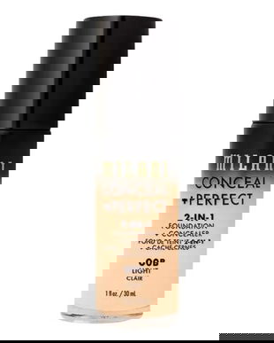 Fond de Ten si Corector - Milani Conceal + Perfect 2-in-1 Foundation + Concealer, nuanta 00B Light, 30 ml