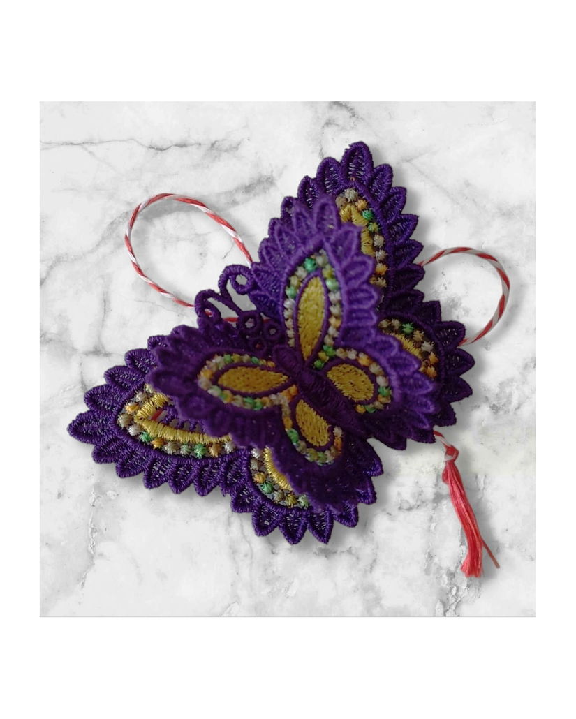 Martisor Fluture Mov Dublu