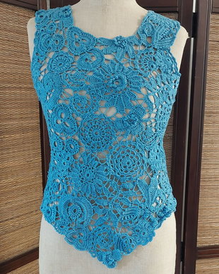 Top de vara Blue flowers