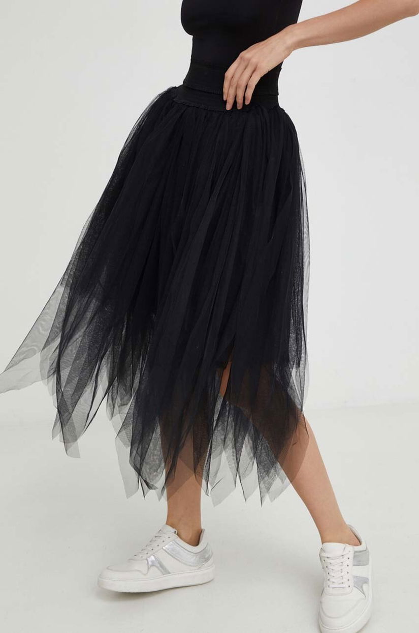 Answear Lab fustă culoarea negru, midi, evazati