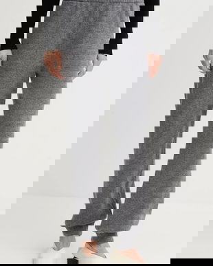 MSGM pantaloni de trening de lână culoarea gri, melanj, 3941MDP190.257785