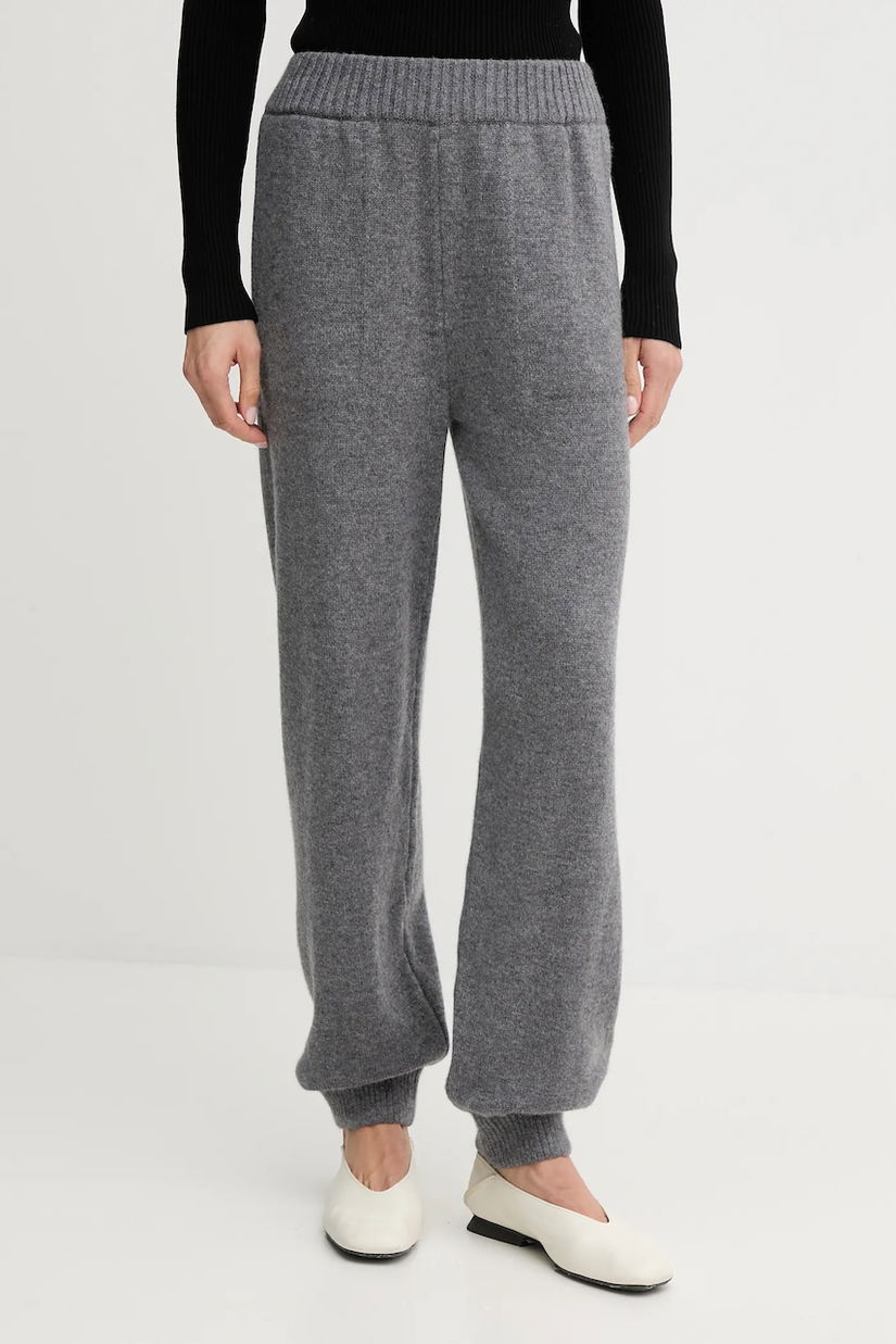 MSGM pantaloni de trening de lână culoarea gri, melanj, 3941MDP190.257785