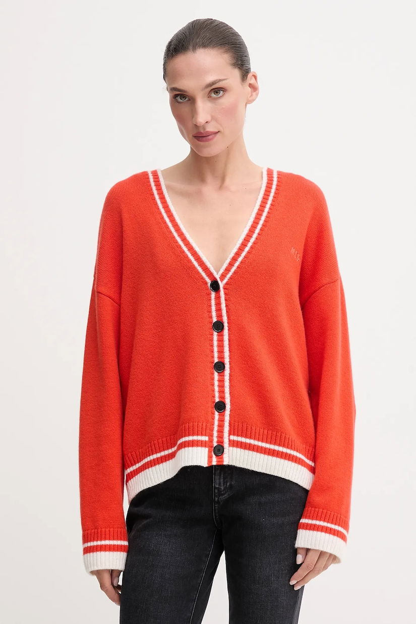 MSGM cardigan din lână culoarea portocaliu, light, 3941MDM218.257785