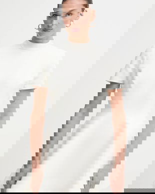 Bardot rochie culoarea alb, mini, evazați, 59907DB