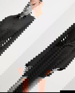 Rotate rochie culoarea negru, mini, evazați, 114334100