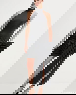 Rotate rochie culoarea negru, mini, mulată, 114519100