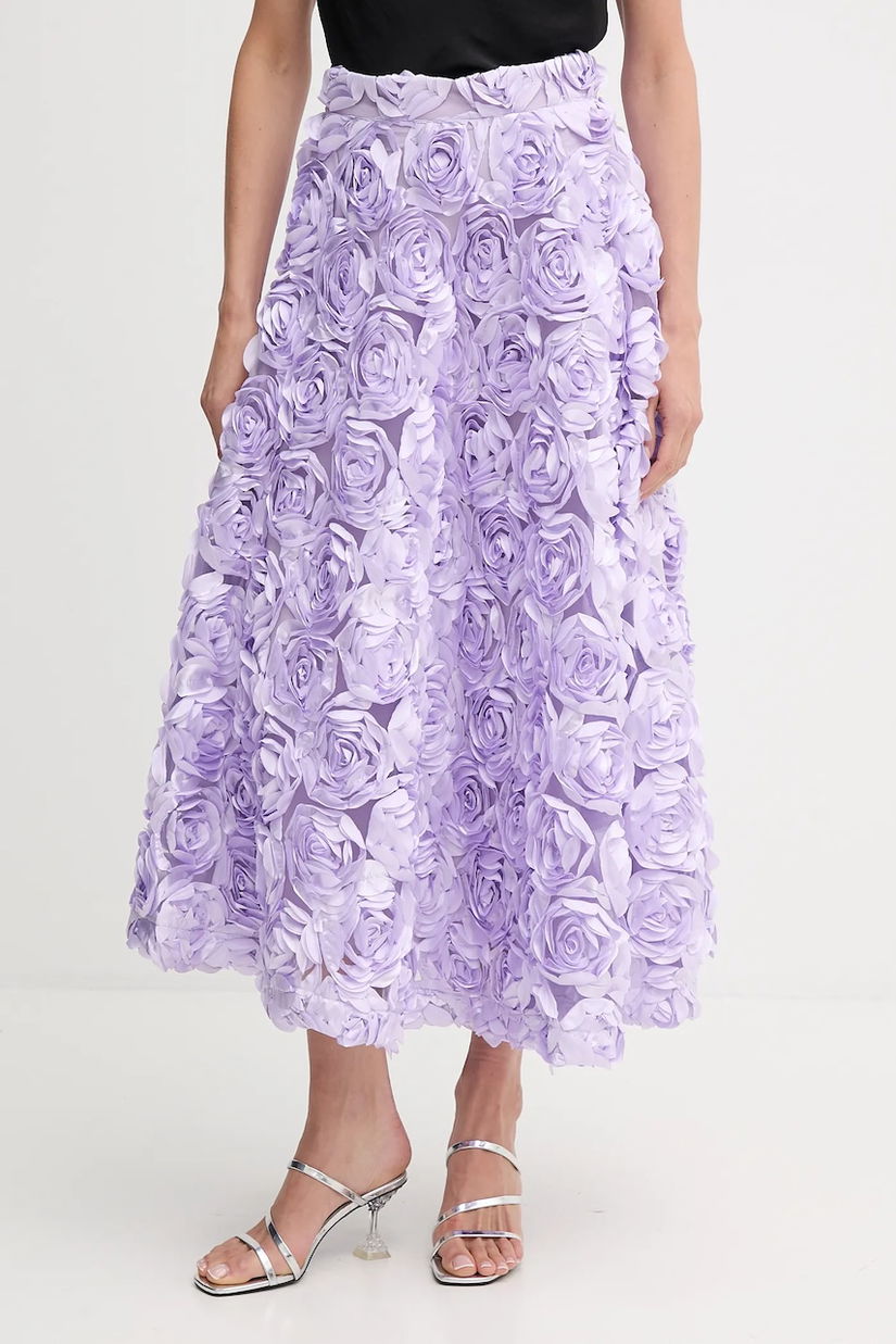 Rotate fustă culoarea violet, maxi, evazați, 1150251657