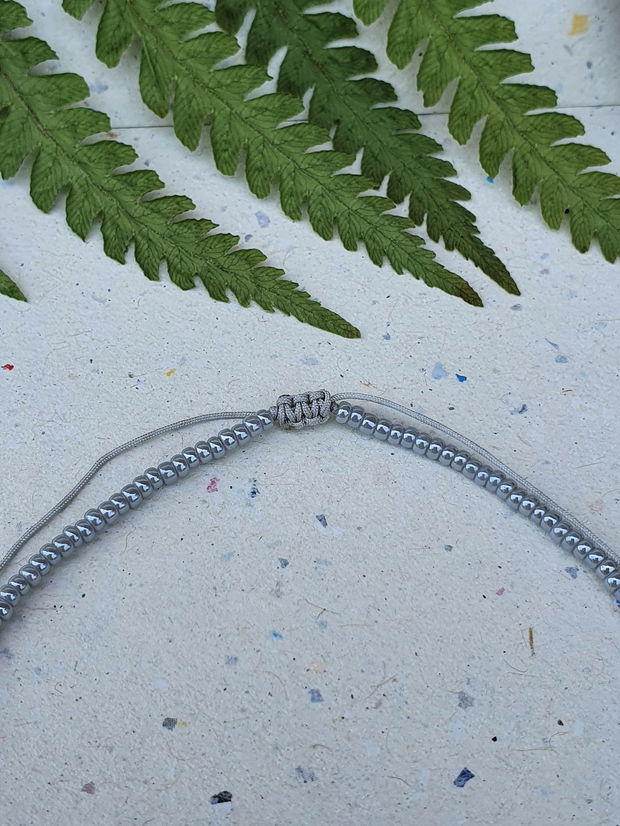 Anklet gri cu perlă de cultură * Brățară de gleznă