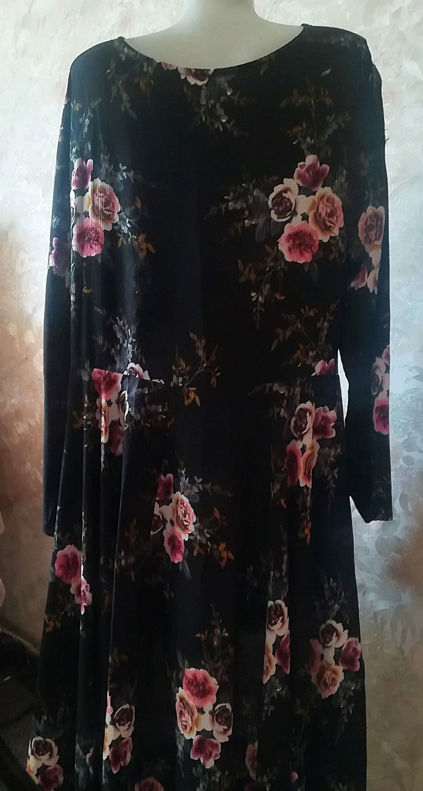 Rochie lunga inegala cu flori , 1XL