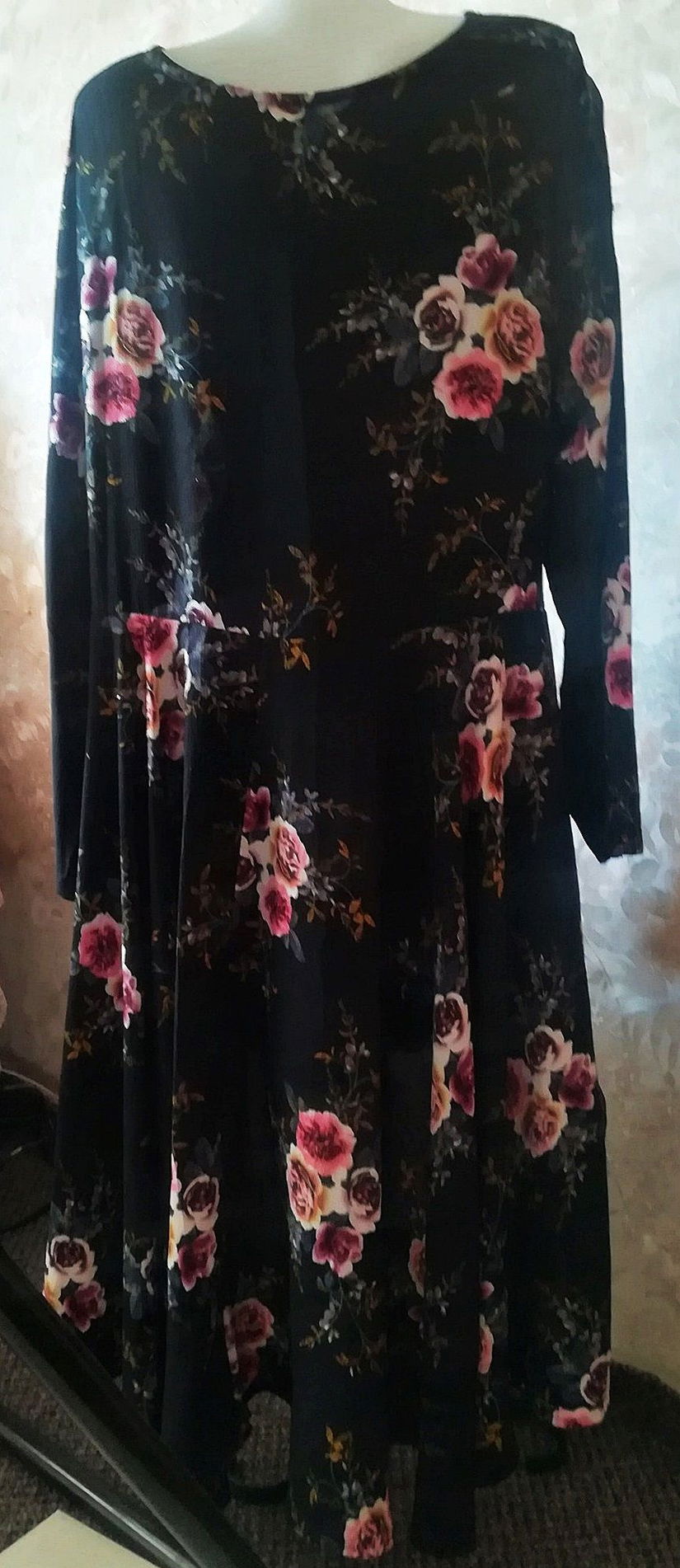 Rochie lunga inegala cu flori , 1XL