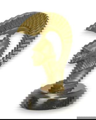 Razboinic spartan-statueta bronz cu soclu marmura