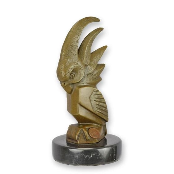 Cacadu-statueta bronz cu soclu marmura