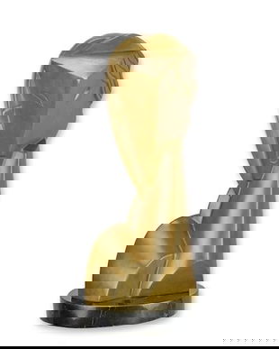 Cap de fata-statueta bronz cu un soclu marmura