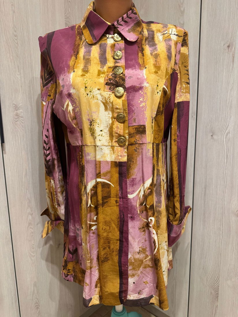 SUPERBA BLUZA VINTAGE UNGARO PREMIERE PARIS ,MATASE NATURALA,DE COLECTIE