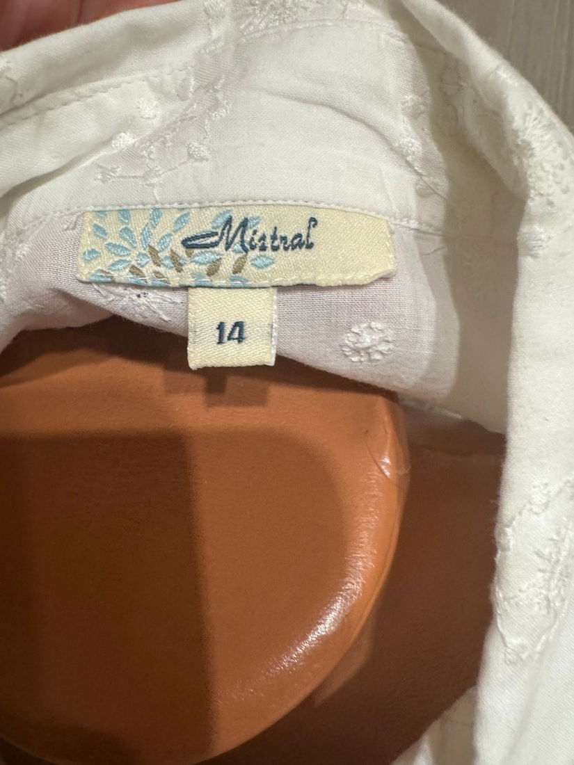 BLUZA MISTRAL LONDON BUMBAC FIN BRODATA MARIME 14, XL