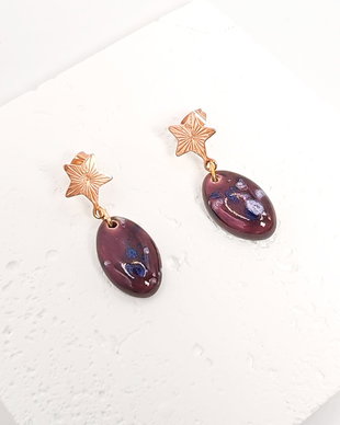 Cercei Purple Drop din ceramica