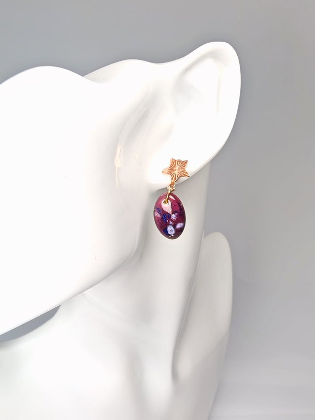 Cercei Purple Drop din ceramica