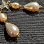 Cercei vermeil perle de cultura naturale perle seashell picatura tije argint placat cu aur conector rubin clasici  trendy - Transport gratuit