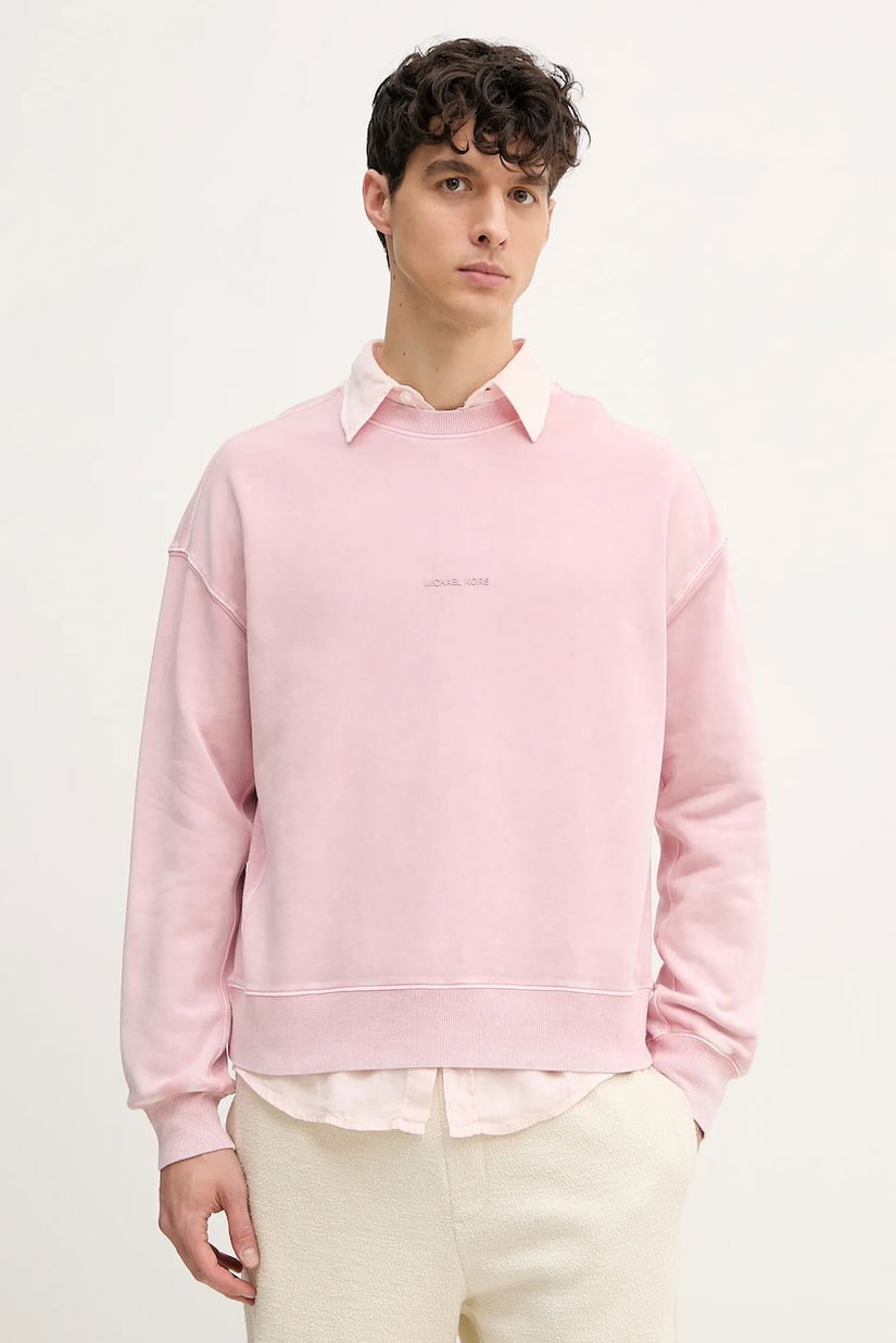 Michael Kors hanorac de bumbac bărbați, culoarea roz, uni, CS552HE4MY