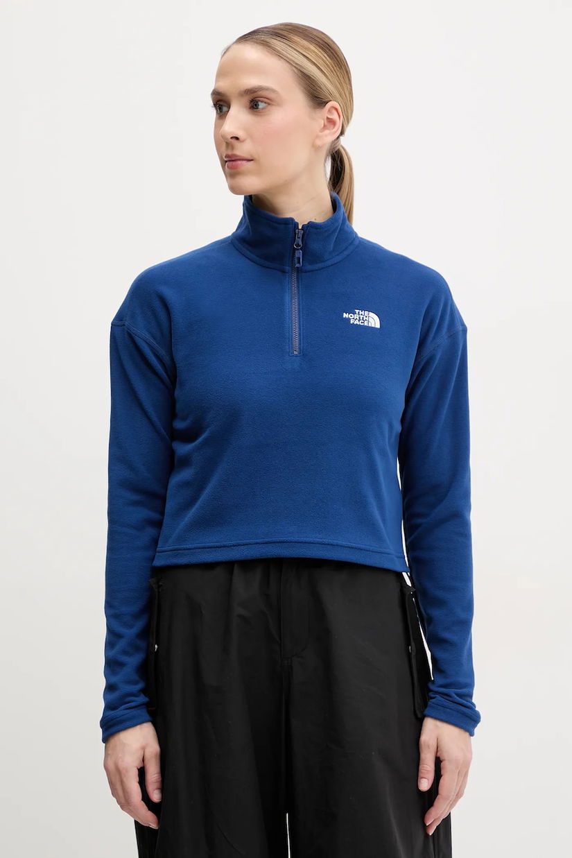 The North Face hanorac 100 Glacier Cropped culoarea bleumarin, uni, NF0A855ND1R1