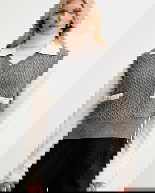 Fracomina vestă culoarea gri, FR25WJ5011K55401