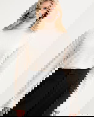 Fracomina pulover de lână culoarea portocaliu, light, cu guler, FR25WT7013K47301