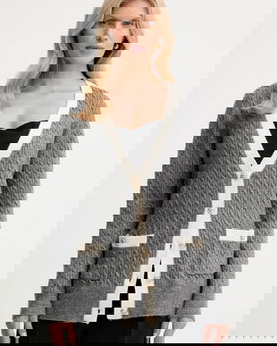 Fracomina cardigan culoarea gri, light, FR25WT8020K55401