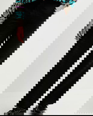 Dickies pantaloni de bumbac culoarea negru, drept, DK0A87PI