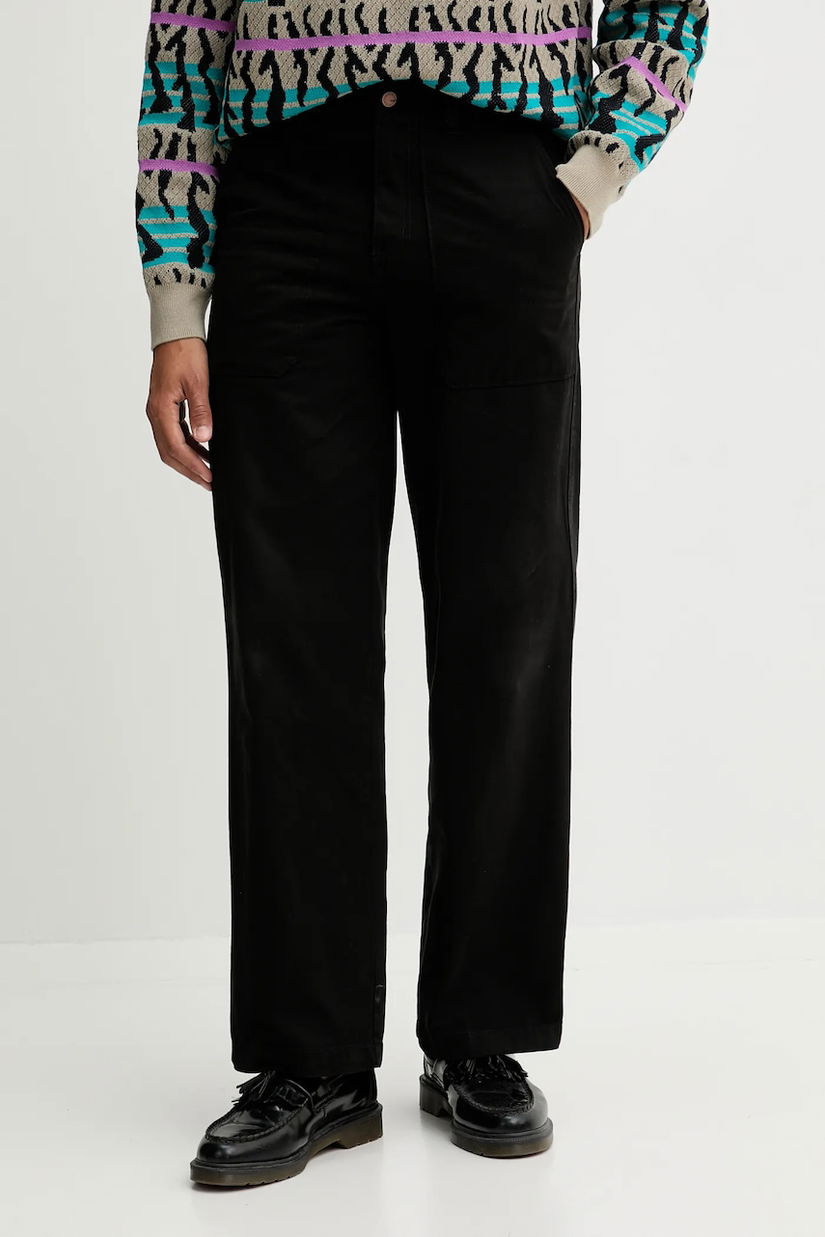 Dickies pantaloni de bumbac culoarea negru, drept, DK0A87PI