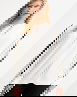 BOSS bluză culoarea bej, cu imprimeu, 50546147