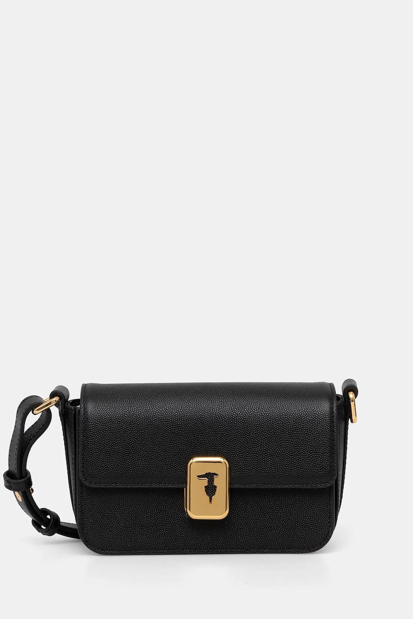 Trussardi poșetă de piele culoarea negru, Z601E106075N