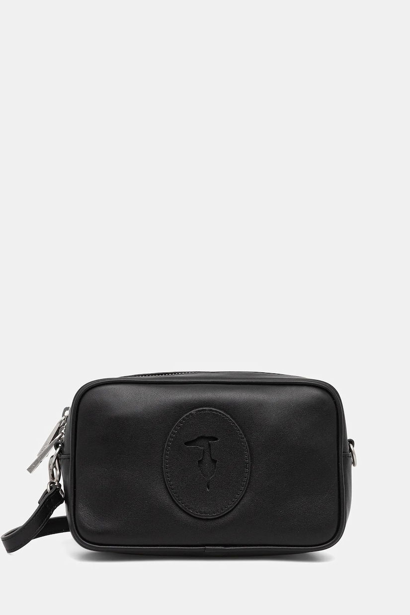 Trussardi poșetă de piele culoarea negru, Z646E006027N