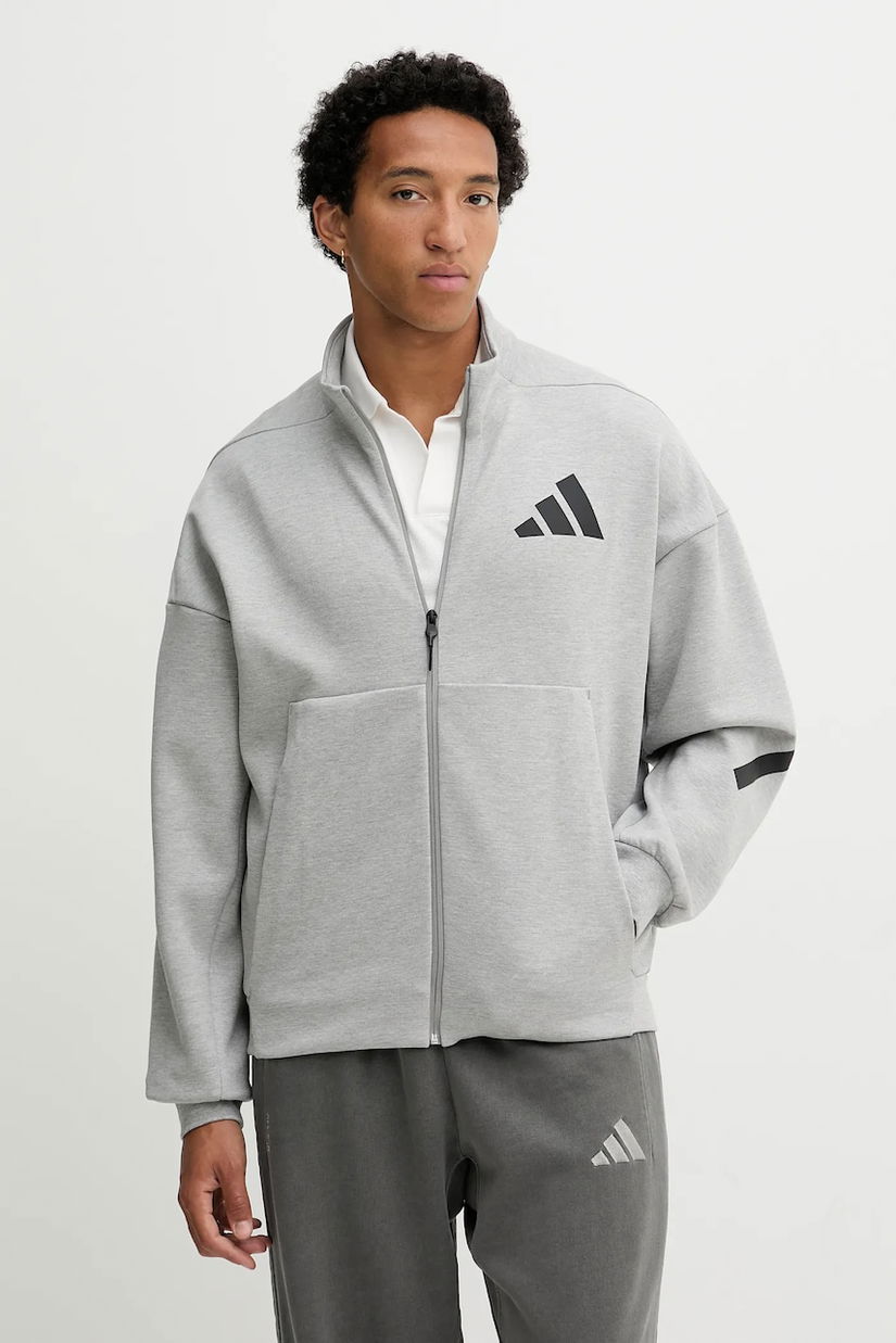 adidas bluză x Z.N.E culoarea gri, cu imprimeu, JX0638