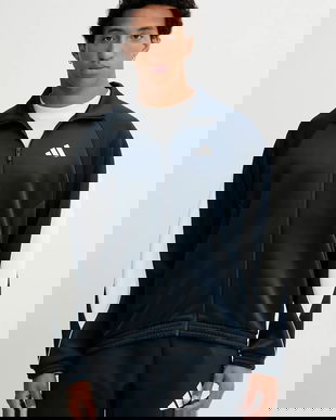 adidas bluză Stadium culoarea bleumarin, cu imprimeu, JX5617