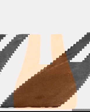 MSGM geantă de mână din piele întoarsă culoarea maro, 3941MDZ65.966