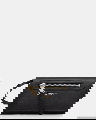 Dkny poșetă de piele culoarea negru, R52E3K47