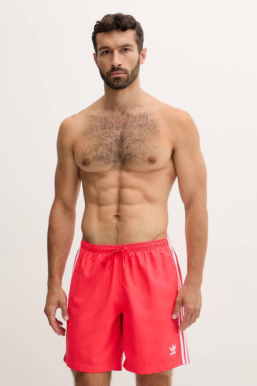 adidas Originals pantaloni scurți de baie Adicolor culoarea roșu, JX2690