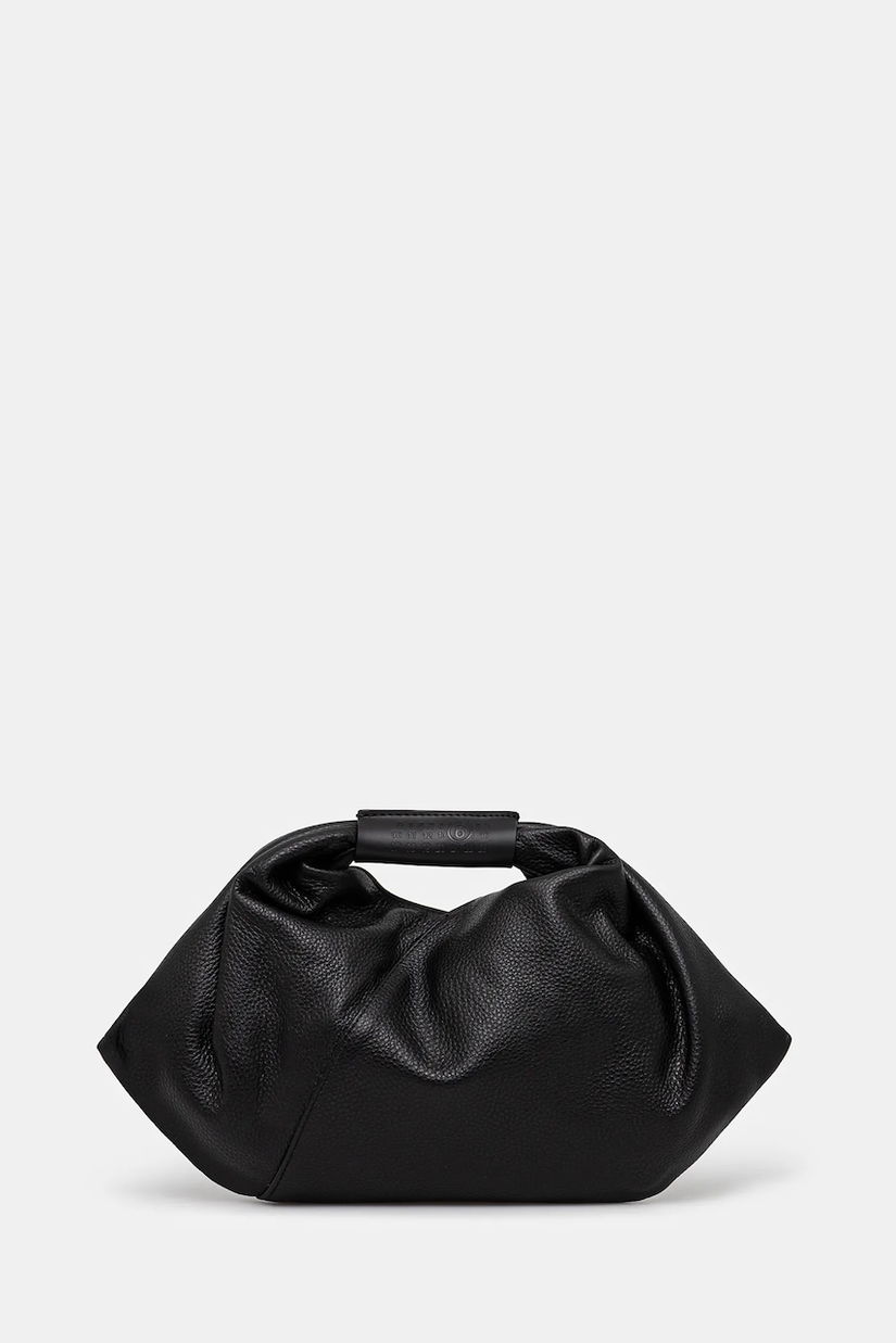 MM6 Maison Margiela poșetă de piele Japanese Draped Mini culoarea negru, SB5WD0029